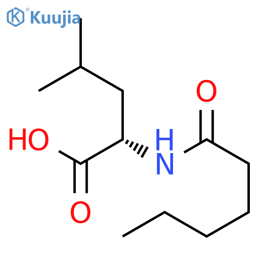Leucine, N-(1-oxohexyl)- structure