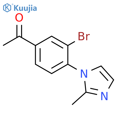 1-3-bromo-4-(2-methyl-1H-imidazol-1-yl)phenylethan-1-one structure