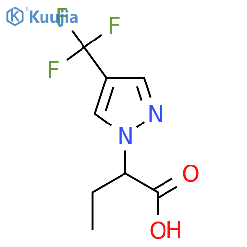 2-4-(trifluoromethyl)-1H-pyrazol-1-ylbutanoic acid structure