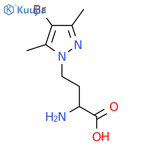 2-amino-4-(4-bromo-3,5-dimethyl-1H-pyrazol-1-yl)butanoic acid structure