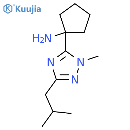 1-1-methyl-3-(2-methylpropyl)-1H-1,2,4-triazol-5-ylcyclopentan-1-amine structure