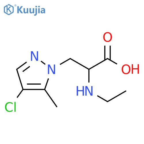 3-(4-chloro-5-methyl-1H-pyrazol-1-yl)-2-(ethylamino)propanoic acid structure
