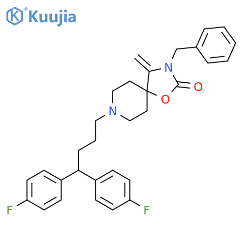 1-Oxa-3,8-diazaspiro[4.5]decan-2-one,8-[4,4-bis(4-fluorophenyl)butyl]-4-methylene-3-(phenylmethyl)- structure