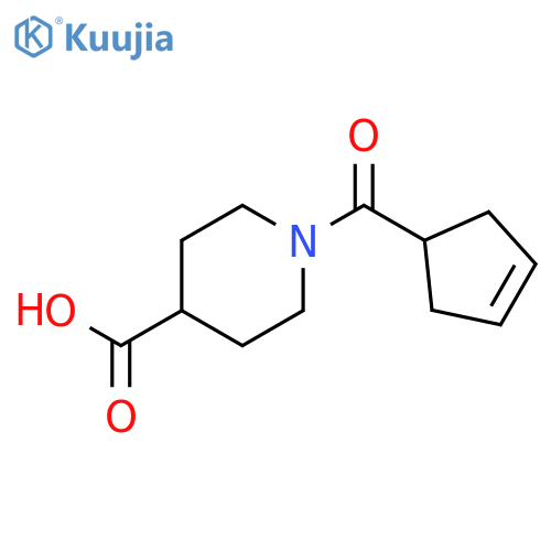 1-(Cyclopent-3-ene-1-carbonyl)piperidine-4-carboxylic acid structure