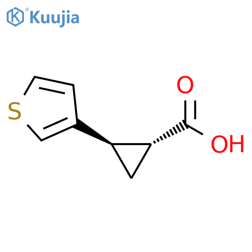 rac-(1R,2R)-2-(thiophen-3-yl)cyclopropane-1-carboxylic acid structure