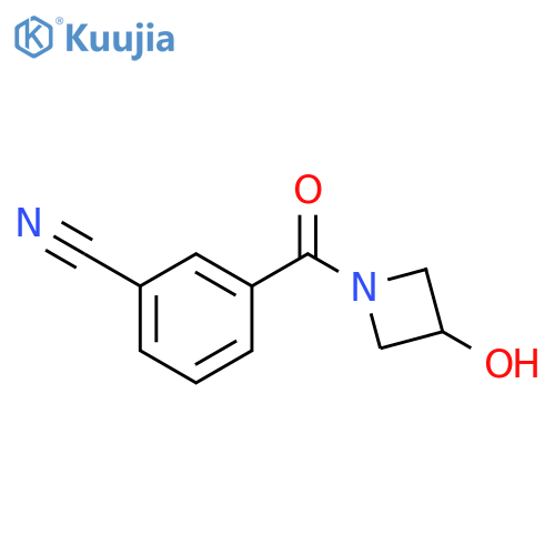 3-(3-hydroxyazetidine-1-carbonyl)benzonitrile structure