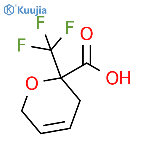 2-(trifluoromethyl)-3,6-dihydro-2H-pyran-2-carboxylic acid structure