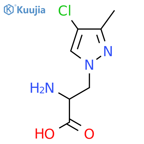 2-Amino-3-(4-chloro-3-methyl-1h-pyrazol-1-yl)propanoic acid structure