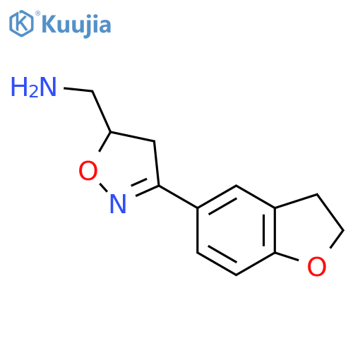 3-(2,3-dihydro-1-benzofuran-5-yl)-4,5-dihydro-1,2-oxazol-5-ylmethanamine structure