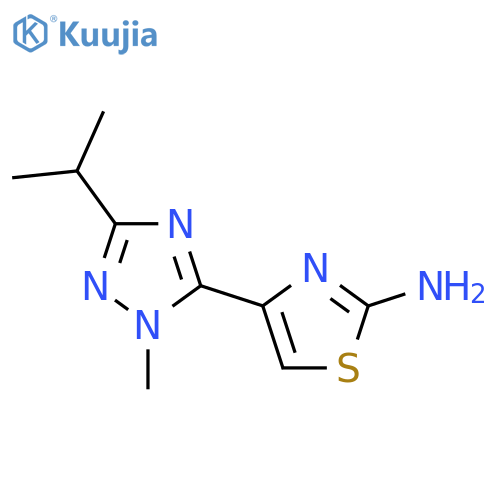 4-1-methyl-3-(propan-2-yl)-1H-1,2,4-triazol-5-yl-1,3-thiazol-2-amine structure