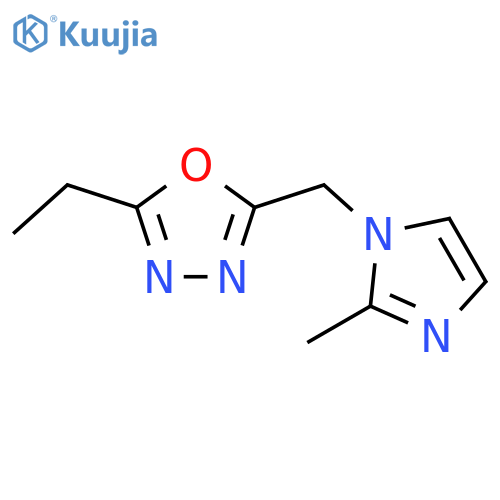 2-ethyl-5-[(2-methyl-1H-imidazol-1-yl)methyl]-1,3,4-oxadiazole structure