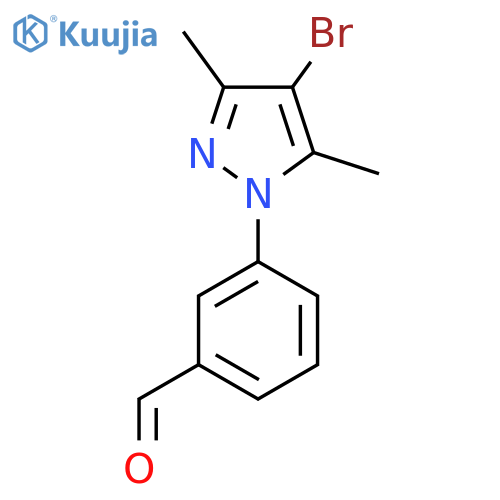 3-(4-bromo-3,5-dimethyl-1H-pyrazol-1-yl)benzaldehyde structure