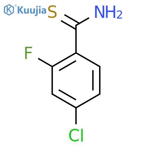 4-chloro-2-fluorobenzene-1-carbothioamide structure