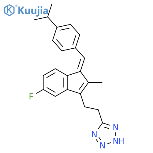 (Z)-5-(2-(5-Fluoro-1-(4-isopropylbenzylidene)-2-methyl-1H-inden-3-yl)ethyl)-1Htetrazole structure