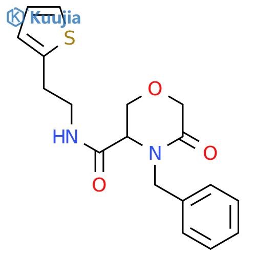 4-benzyl-5-oxo-N-2-(thiophen-2-yl)ethylmorpholine-3-carboxamide structure