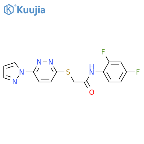 N-(2,4-difluorophenyl)-2-{6-(1H-pyrazol-1-yl)pyridazin-3-ylsulfanyl}acetamide structure