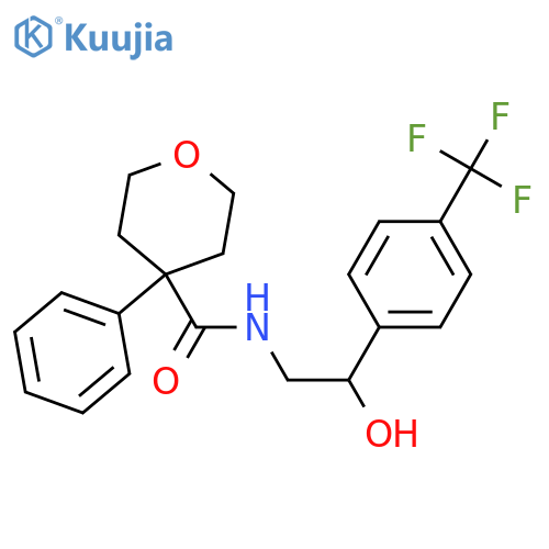 N-{2-hydroxy-2-[4-(trifluoromethyl)phenyl]ethyl}-4-phenyloxane-4-carboxamide structure