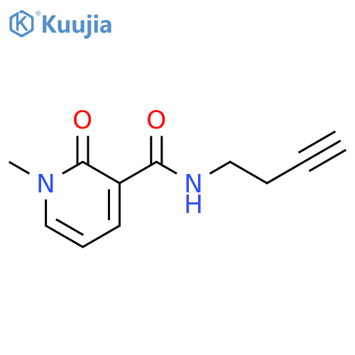 N-(but-3-yn-1-yl)-1-methyl-2-oxo-1,2-dihydropyridine-3-carboxamide structure