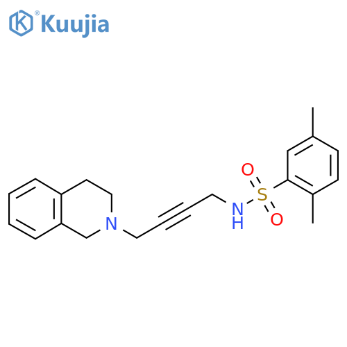 2,5-dimethyl-N-4-(1,2,3,4-tetrahydroisoquinolin-2-yl)but-2-yn-1-ylbenzene-1-sulfonamide structure