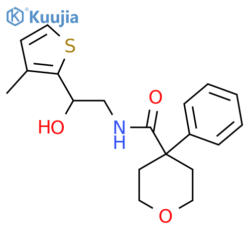 N-2-hydroxy-2-(3-methylthiophen-2-yl)ethyl-4-phenyloxane-4-carboxamide structure