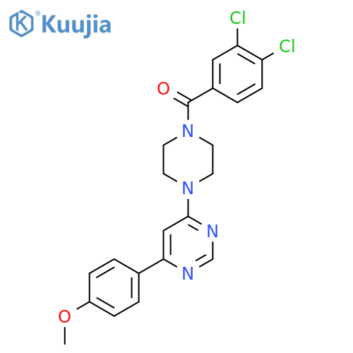 4-4-(3,4-dichlorobenzoyl)piperazin-1-yl-6-(4-methoxyphenyl)pyrimidine structure