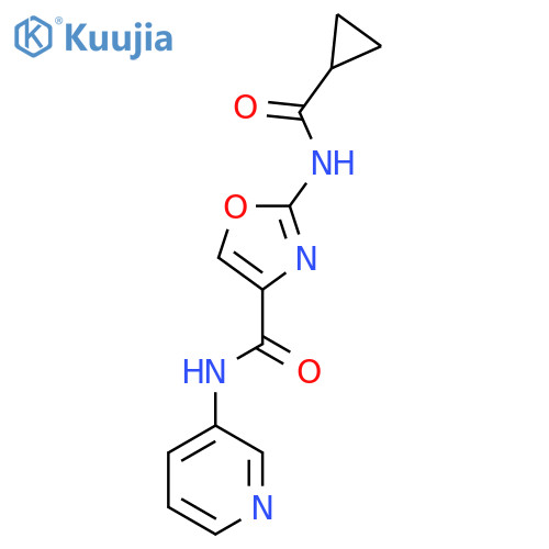 2-cyclopropaneamido-N-(pyridin-3-yl)-1,3-oxazole-4-carboxamide structure