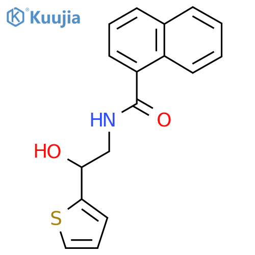 N-2-hydroxy-2-(thiophen-2-yl)ethylnaphthalene-1-carboxamide structure