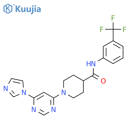 1-6-(1H-imidazol-1-yl)pyrimidin-4-yl-N-3-(trifluoromethyl)phenylpiperidine-4-carboxamide structure