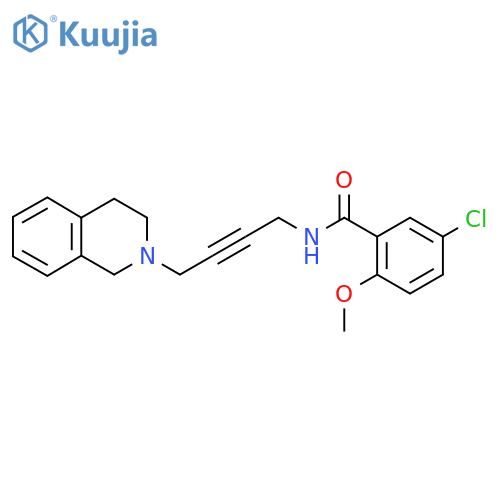 5-chloro-2-methoxy-N-4-(1,2,3,4-tetrahydroisoquinolin-2-yl)but-2-yn-1-ylbenzamide structure