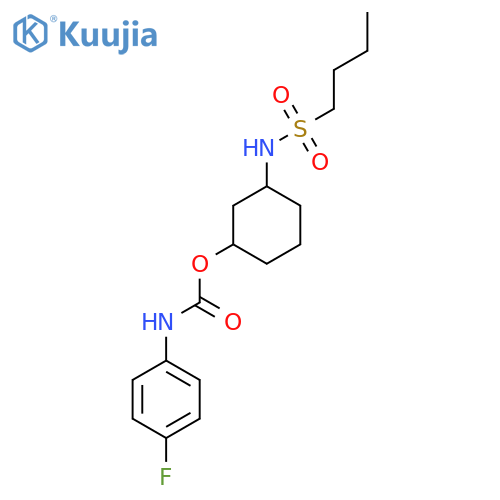 3-(butane-1-sulfonamido)cyclohexyl N-(4-fluorophenyl)carbamate structure