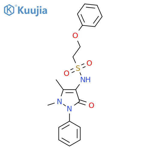 N-(1,5-dimethyl-3-oxo-2-phenyl-2,3-dihydro-1H-pyrazol-4-yl)-2-phenoxyethane-1-sulfonamide structure