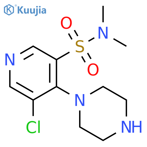 5-Chloro-4-piperazin-1-yl-pyridine-3-sulfonic acid dimethylamide structure