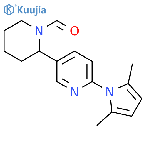 6-(2,5-Dimethyl-pyrrol-1-yl)-3,4,5,6-tetrahydro-2H-[2,3]bipyridinyl-1-carbaldehyde structure