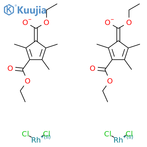 [1,3-Bis(ethoxycarbonyl)-2,4,5-trimethylcyclopentadien-1-yl]rhodium(III) Dichloride Dimer structure