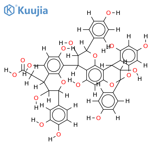 3c,3’c-Dideoxy-(all-R)-3,3’,4’,5,7-Pentahydroxyflavan(2à7,4à8)-3,3’,4’,5,7-pentahydroxyflavan(4à8)-3,3’,4’,5,7-pentahydroxyflavan-4-acetic acid structure