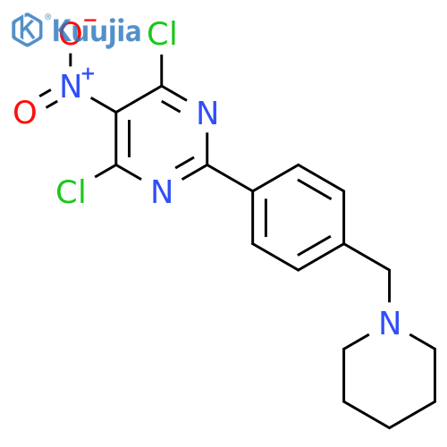 4,6-Dichloro-5-nitro-2-[4-(1-piperidinylmethyl)phenyl]pyrimidine structure