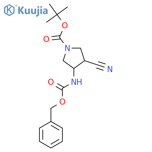 Tert-butyl 3-{[(benzyloxy)carbonyl]amino}-4-cyanopyrrolidine-1-carboxylate structure