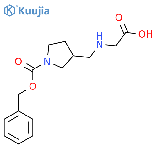 3-[(Carboxymethyl-amino)-methyl]-pyrrolidine-1-carboxylic acid benzyl ester structure