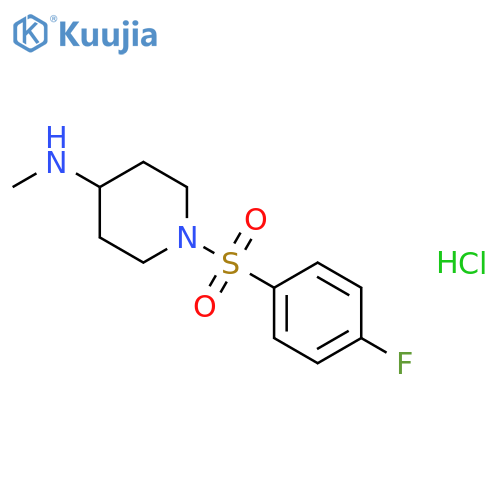 1-((4-Fluorophenyl)sulfonyl)-N-methylpiperidin-4-amine hydrochloride structure