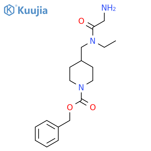 4-{[(2-Amino-acetyl)-ethyl-amino]-methyl}-piperidine-1-carboxylic acid benzyl ester structure