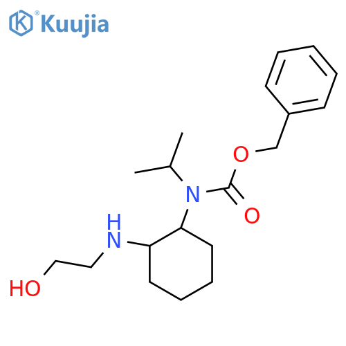 [2-(2-Hydroxy-ethylamino)-cyclohexyl]-isopropyl-carbamic acid benzyl ester structure