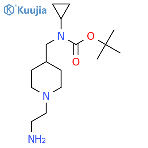 [1-(2-Amino-ethyl)-piperidin-4-ylmethyl]-cyclopropyl-carbamic acid tert-butyl ester structure