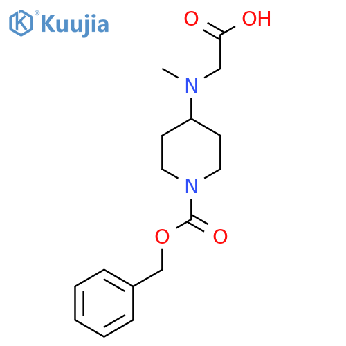 2-({1-(benzyloxy)carbonylpiperidin-4-yl}(methyl)amino)acetic acid structure