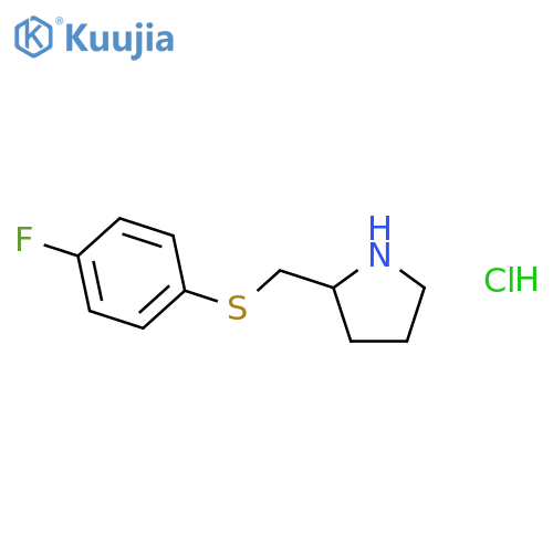 2-{[(4-fluorophenyl)sulfanyl]methyl}pyrrolidine hydrochloride structure