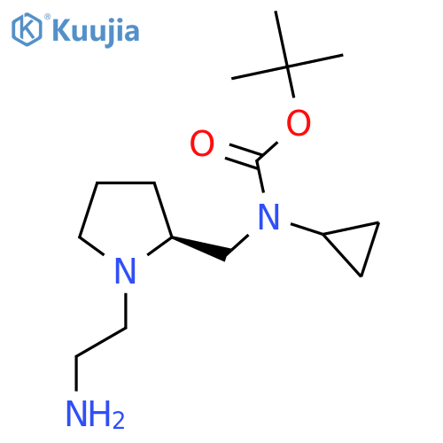 [(S)-1-(2-Amino-ethyl)-pyrrolidin-2-ylmethyl]-cyclopropyl-carbamic acid tert-butyl ester structure