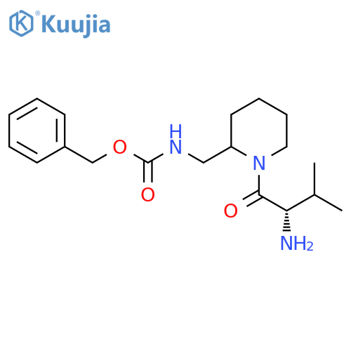 [1-((S)-2-Amino-3-methyl-butyryl)-piperidin-2-ylmethyl]-carbamic acid benzyl ester structure