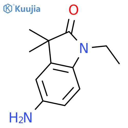 5-amino-1-ethyl-3,3-dimethyl-2,3-dihydro-1H-indol-2-one structure