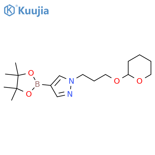 1-3-(Tetrahydropyran-2-yloxy)propyl-4-(4,4,5,5-tetramethyl-1,3,2dioxaborolan-2-yl)-1H-pyrazole structure