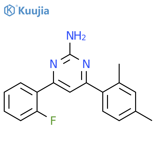 4-(2,4-dimethylphenyl)-6-(2-fluorophenyl)pyrimidin-2-amine structure