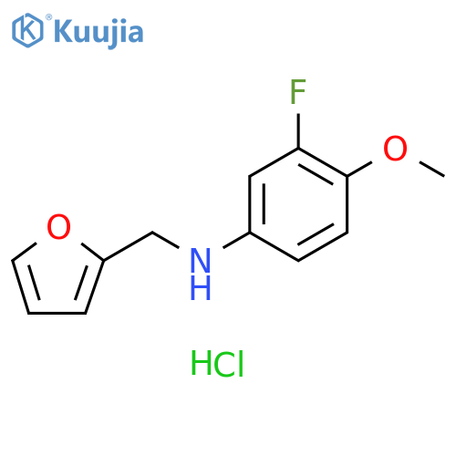 3-fluoro-N-(furan-2-ylmethyl)-4-methoxyaniline hydrochloride structure